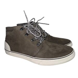 Columbia Men's Mid Top Leather Sneakers Size 11‎ Gray EUC Rugged Casual Shoes